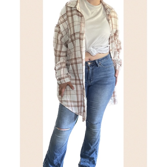 Oversized plaid shirt, worn only a couple times - Picture 1 of 6